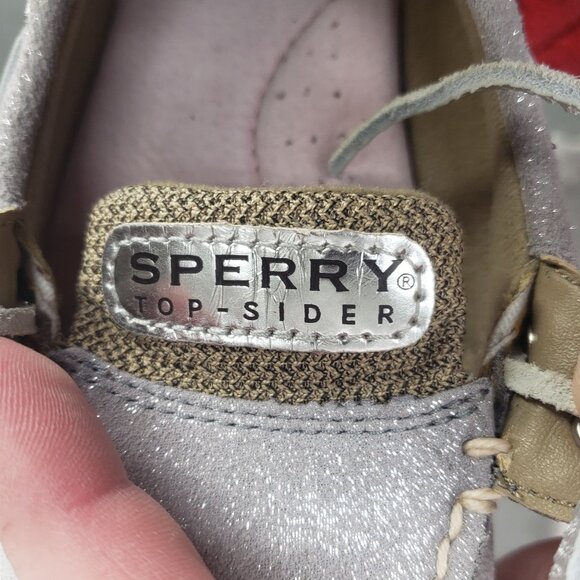 Sperry Top Sider Gray Women's Size 5 Medium Leather Fabric Uppers Boat Shoes - Picture 11 of 12